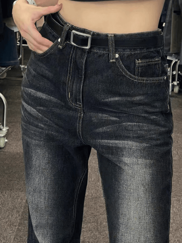 Street Vintage Washed Gradient Bootcut Jeans - AnotherChill