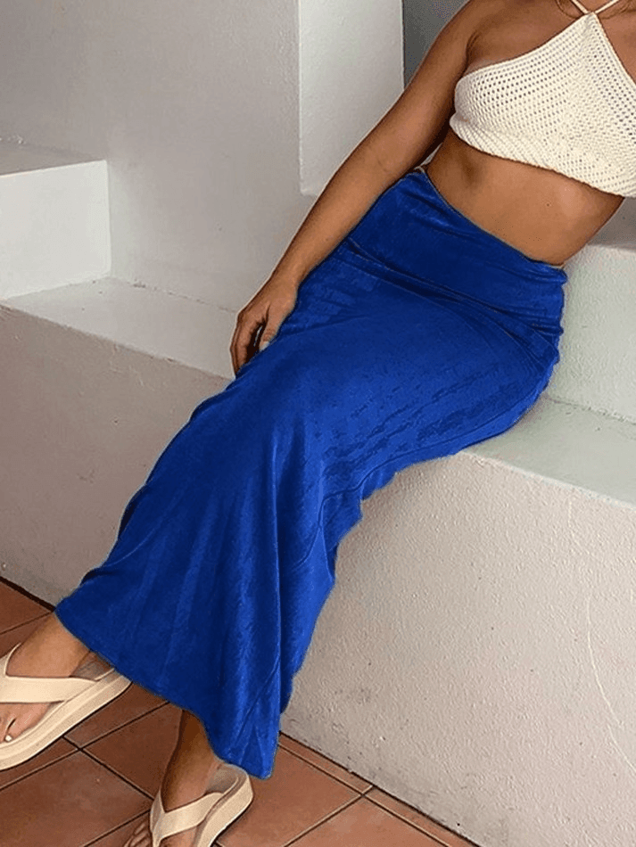 Stretchy Y2K Maxi Skirt - AnotherChill