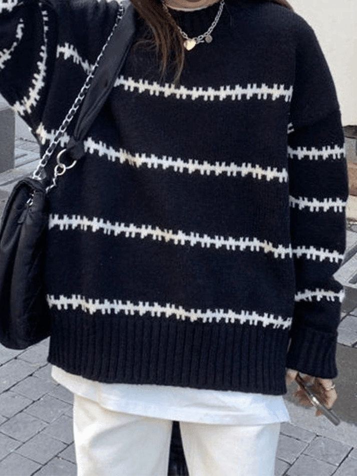 Striped Jumper Knit Sweater - AnotherChill