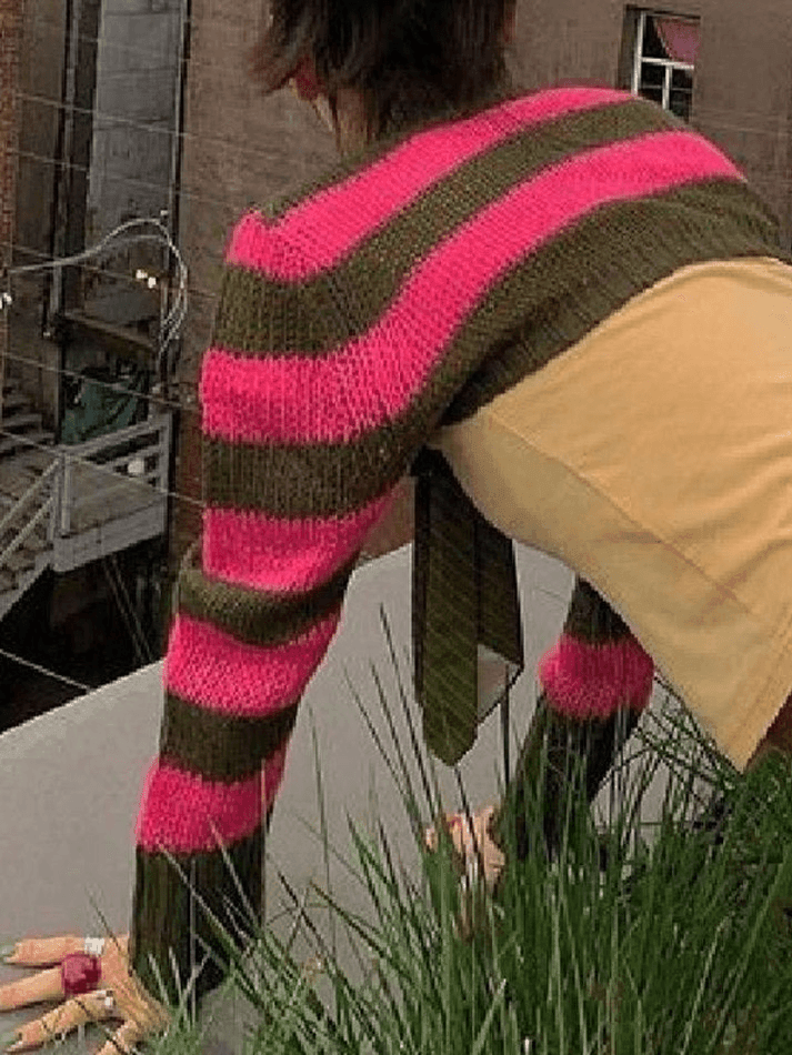 Striped Long Sleeve Bolero Knit Cardigan - AnotherChill