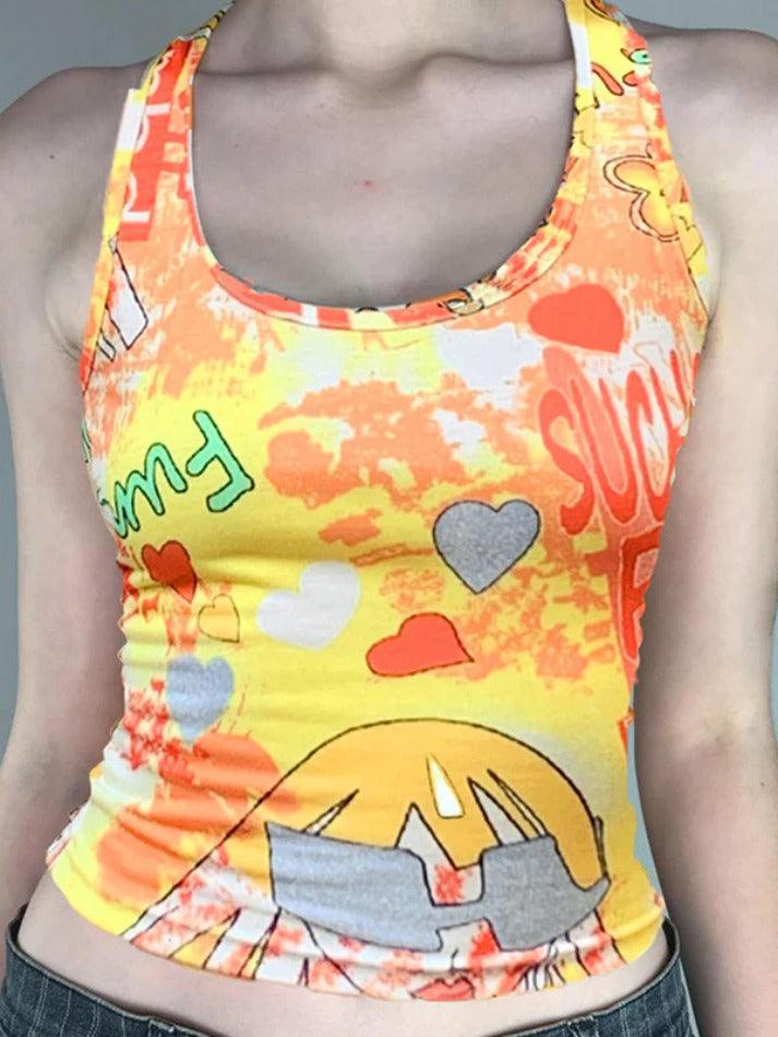 Summary Graphic Print Tank Top - AnotherChill