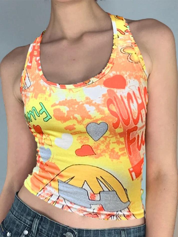 Summary Graphic Print Tank Top - AnotherChill
