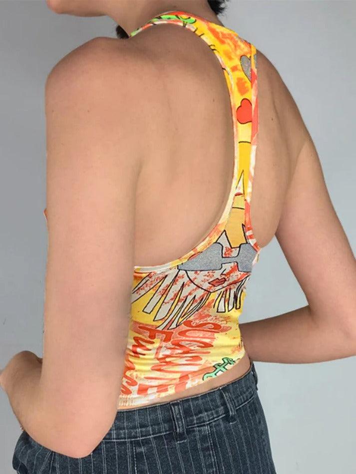 Summary Graphic Print Tank Top - AnotherChill