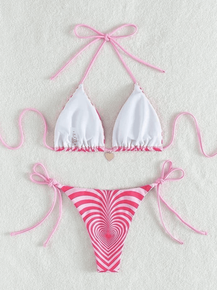 Swirl Heart String Bikini Set - AnotherChill