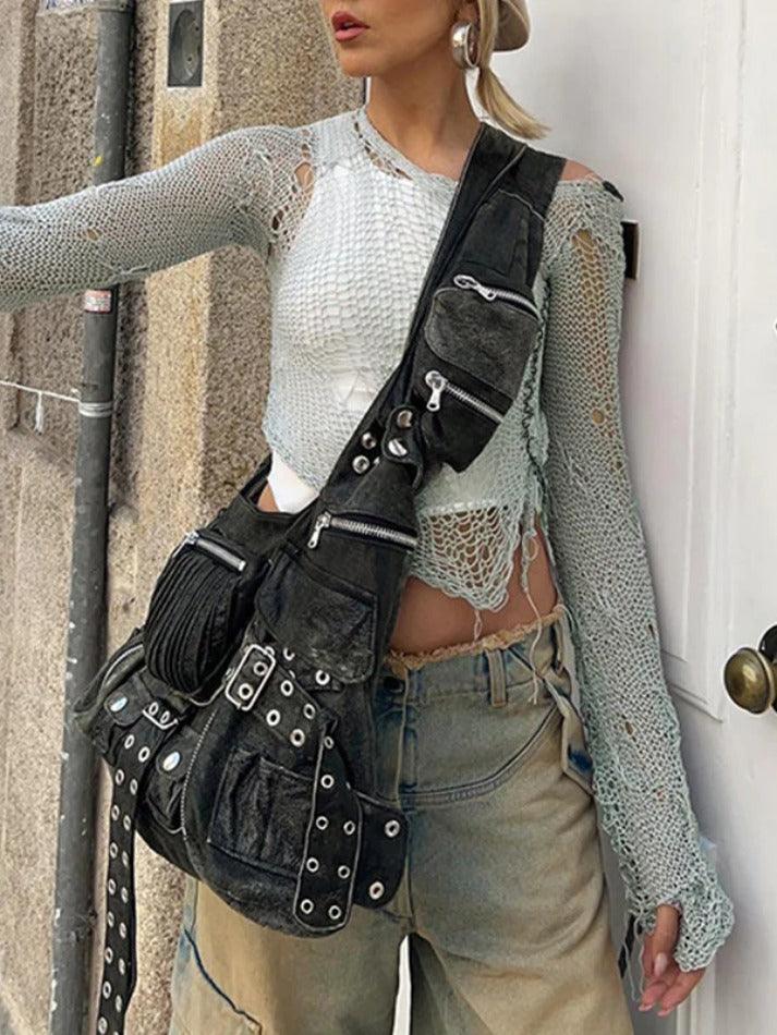 Tattered Irregular Design Crop Crochet Top - AnotherChill
