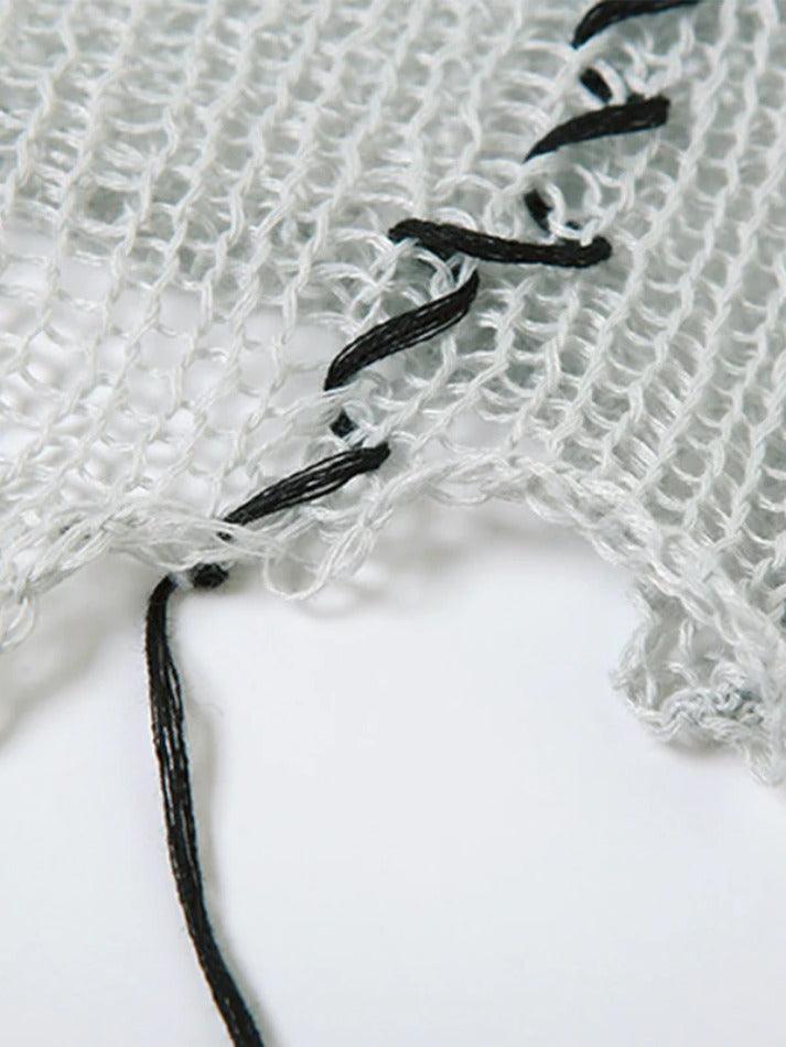 Tattered Irregular Design Crop Crochet Top - AnotherChill
