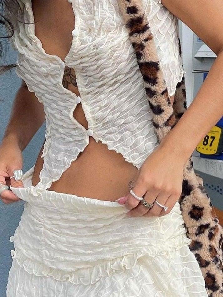 Textured Short Sleeve Set - AnotherChill
