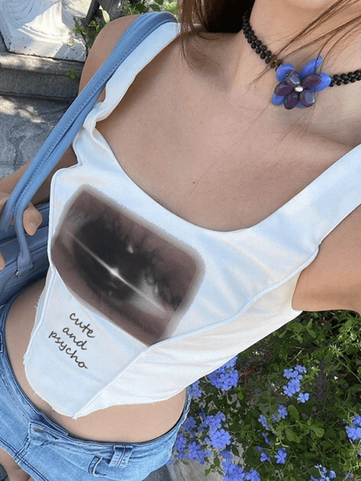 Tie Back Eye Printed Corset Top - AnotherChill