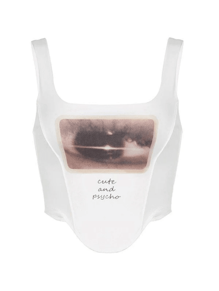 Tie Back Eye Printed Corset Top - AnotherChill