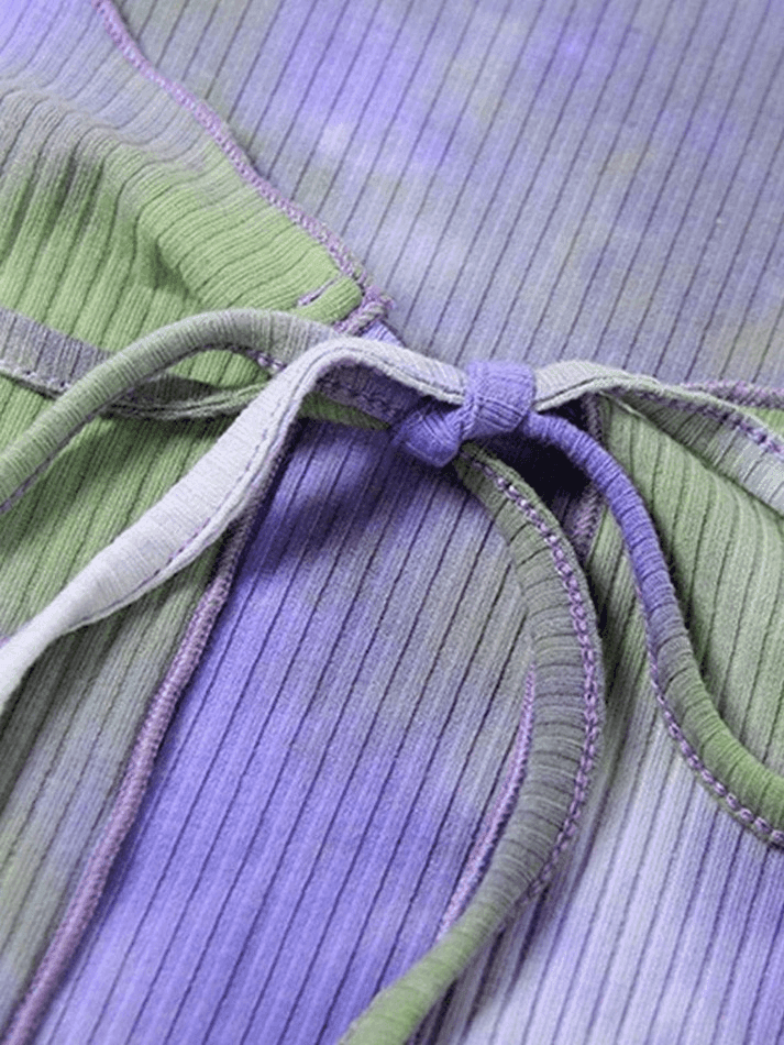 Tie Dye Ribbed Mini Dress Set - AnotherChill