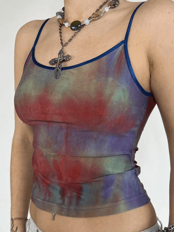 Tie Dye Slim Crop Cami Top - AnotherChill