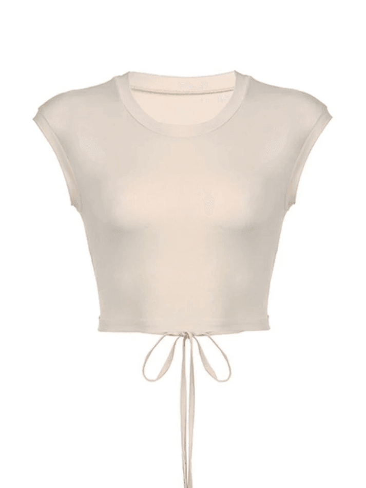 Tie Strap Backless Cropped Tank Top - AnotherChill