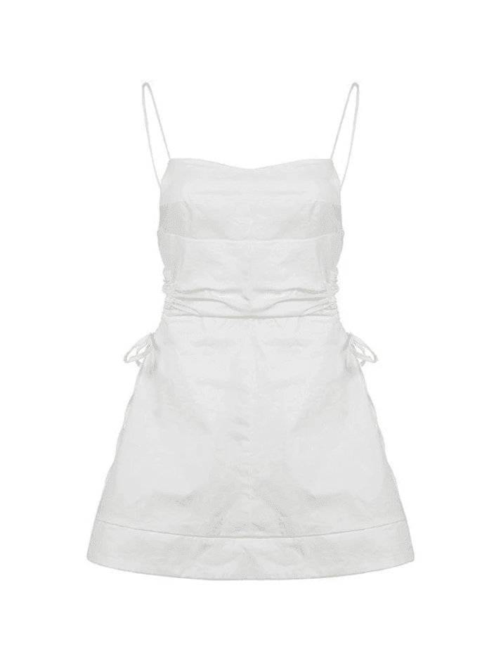 Tie Strap White Slip Mini Dress - AnotherChill