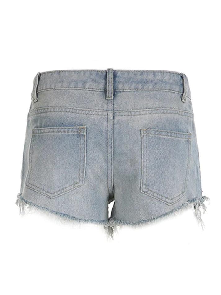 Ultra Short Ripped Burr Denim Short - AnotherChill