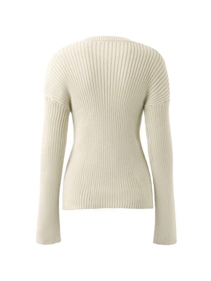 V Neck Stripe Print Sweater - AnotherChill