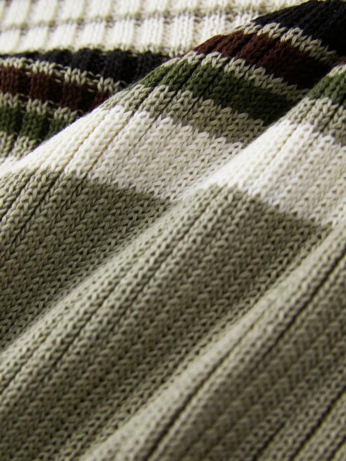V Neck Stripe Print Sweater - AnotherChill