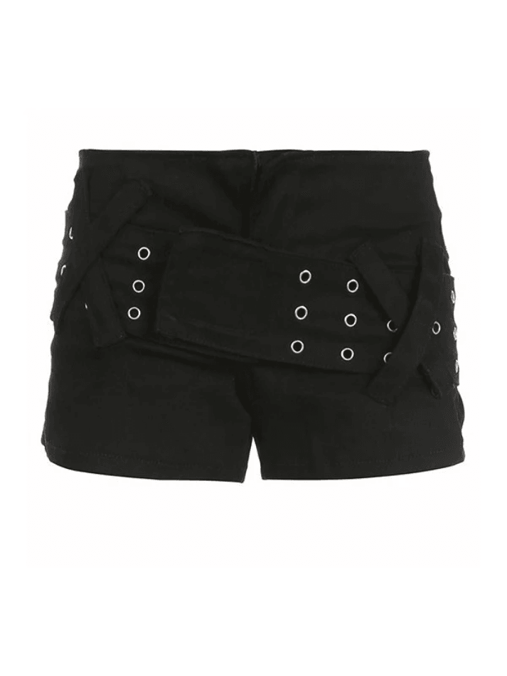 Velcro Belt Stretch Denim Shorts - AnotherChill