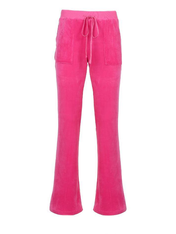 Velvet Solid Flare Leg Pants - AnotherChill