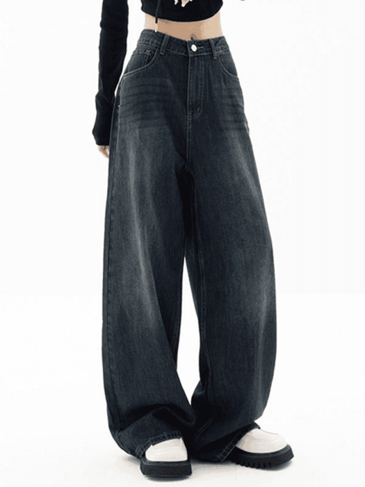 Vintage Blue Print Back Boyfriend Jeans main image 0