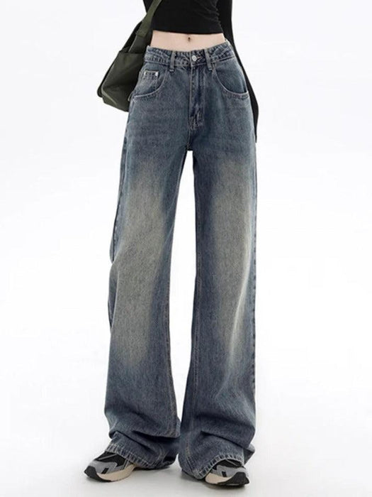 Blue American Retro Hiphop Boyfriend Jeans main image 1