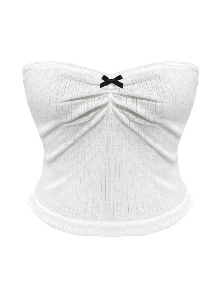 Vintage Bow Bandeau Crop Top - AnotherChill