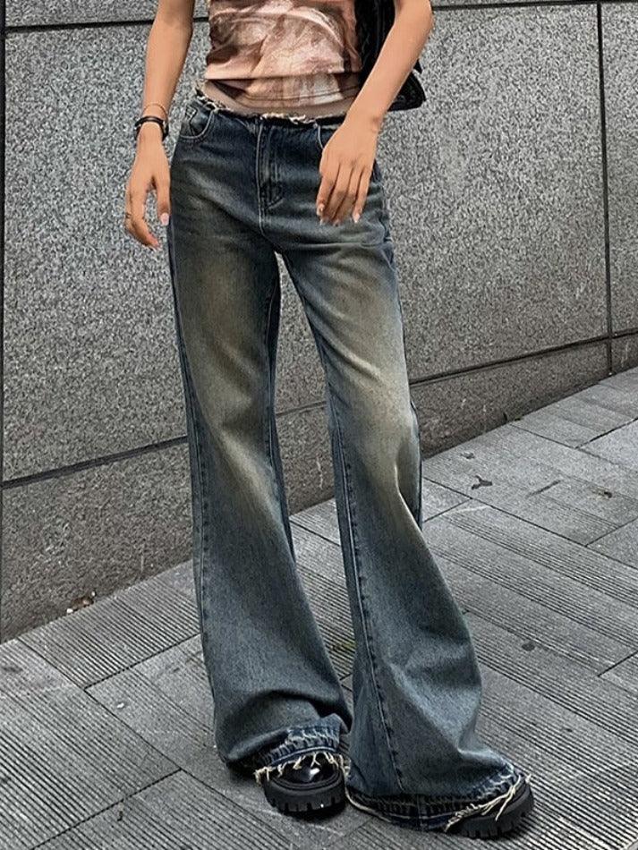 Vintage Burr Low Waist Flare Jeans - AnotherChill
