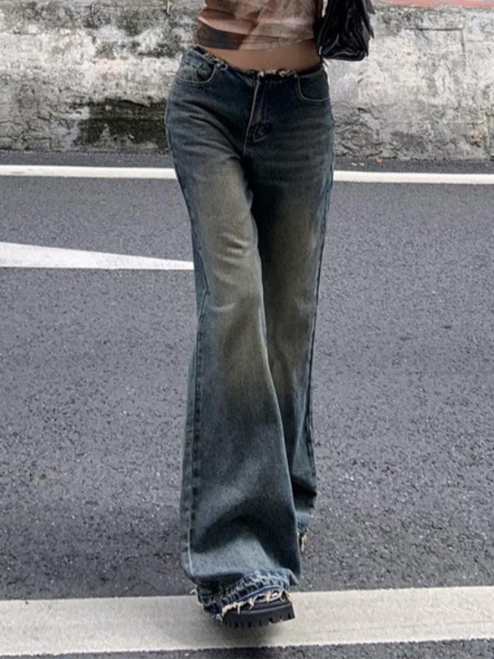 Vintage Burr Low Waist Flare Jeans - AnotherChill