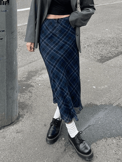 Vintage Checkered Maxi Skirt - AnotherChill