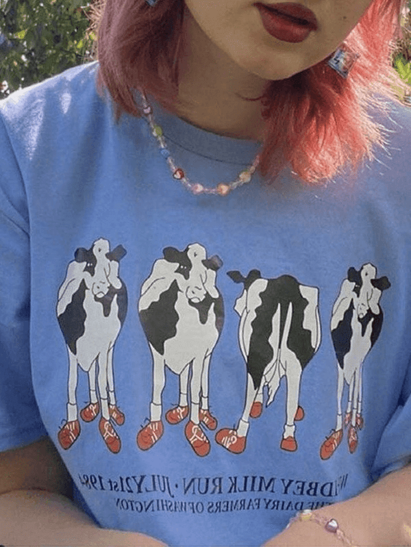 Vintage Cow Print Tee - AnotherChill
