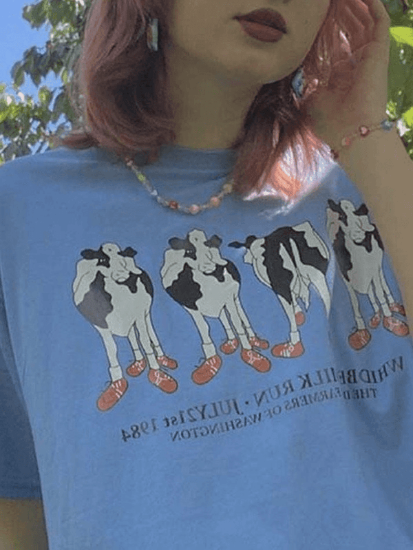 Vintage Cow Print Tee - AnotherChill