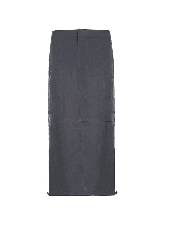 Vintage Drawstring Long Cargo Skirt - AnotherChill