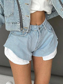 Vintage Exposed Pocket Design Denim Shorts - AnotherChill