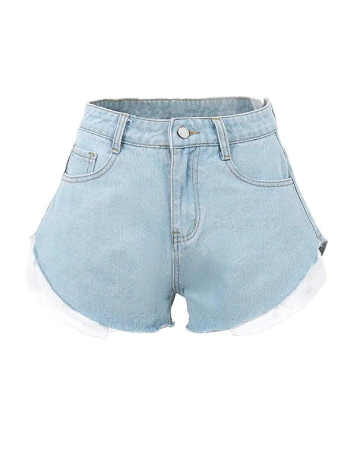 Vintage Exposed Pocket Design Denim Shorts - AnotherChill