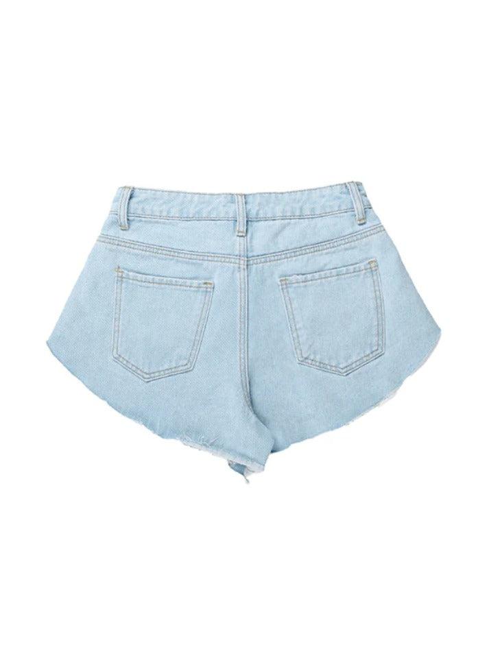 Vintage Exposed Pocket Design Denim Shorts - AnotherChill