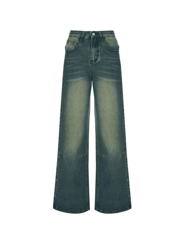 Vintage Gradient Wash Straight Leg Jeans - AnotherChill