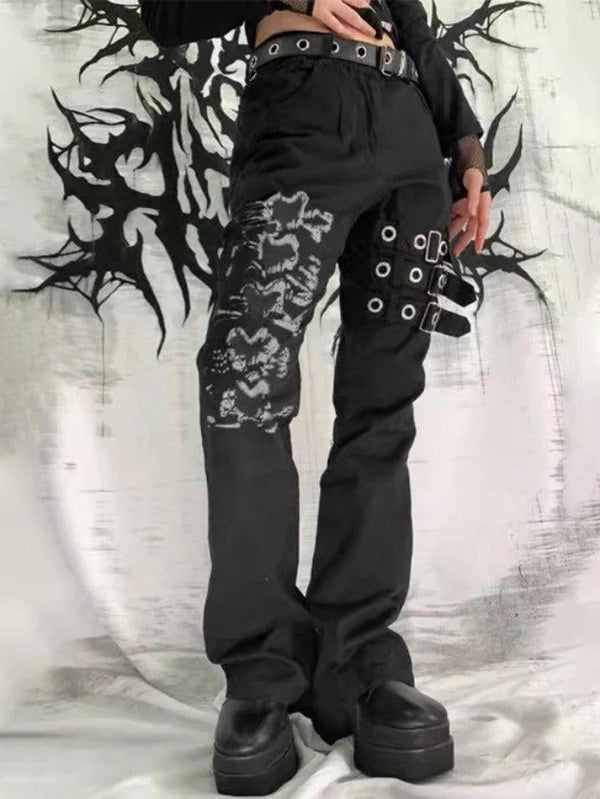 Vintage Graphic Straight Leg Pants - AnotherChill