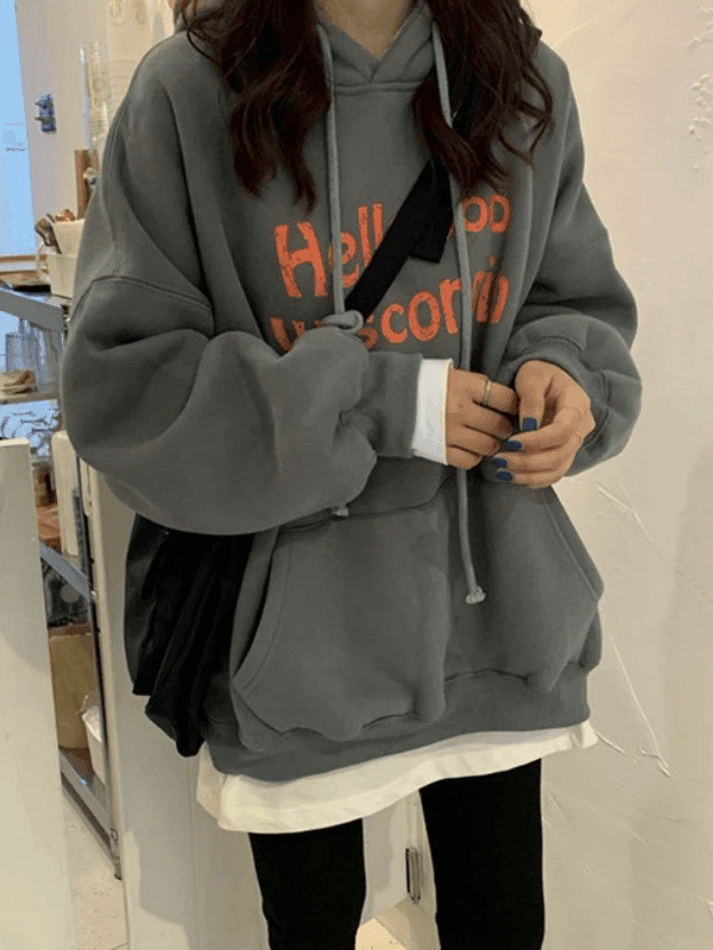 Vintage Gray Pullover Graphic Hoodie - AnotherChill