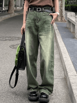 Vintage Green Wash Boyfriend Jeans - AnotherChill