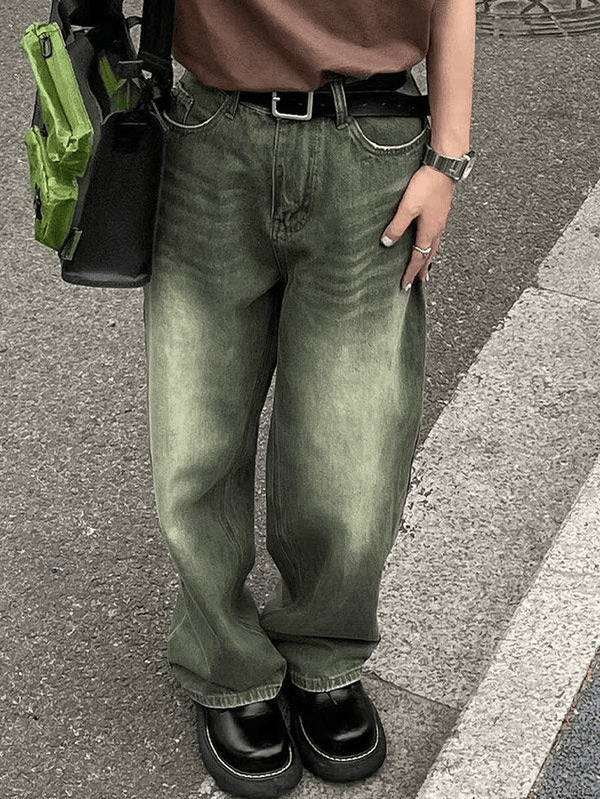 Vintage Green Wash Boyfriend Jeans - AnotherChill