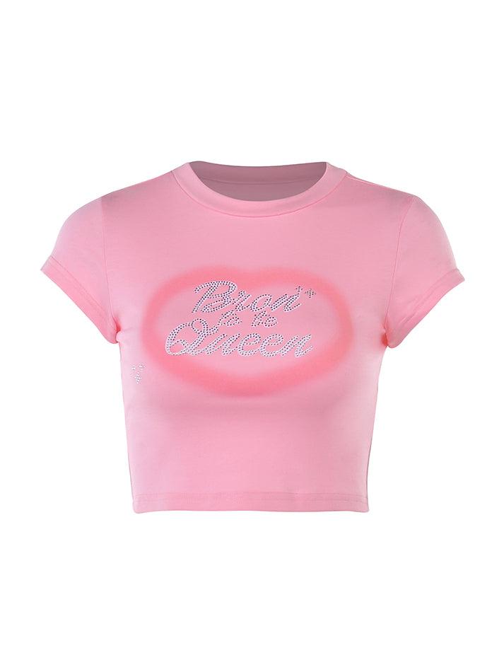 Vintage Heart Letter Print Short Sleeve Tee - AnotherChill