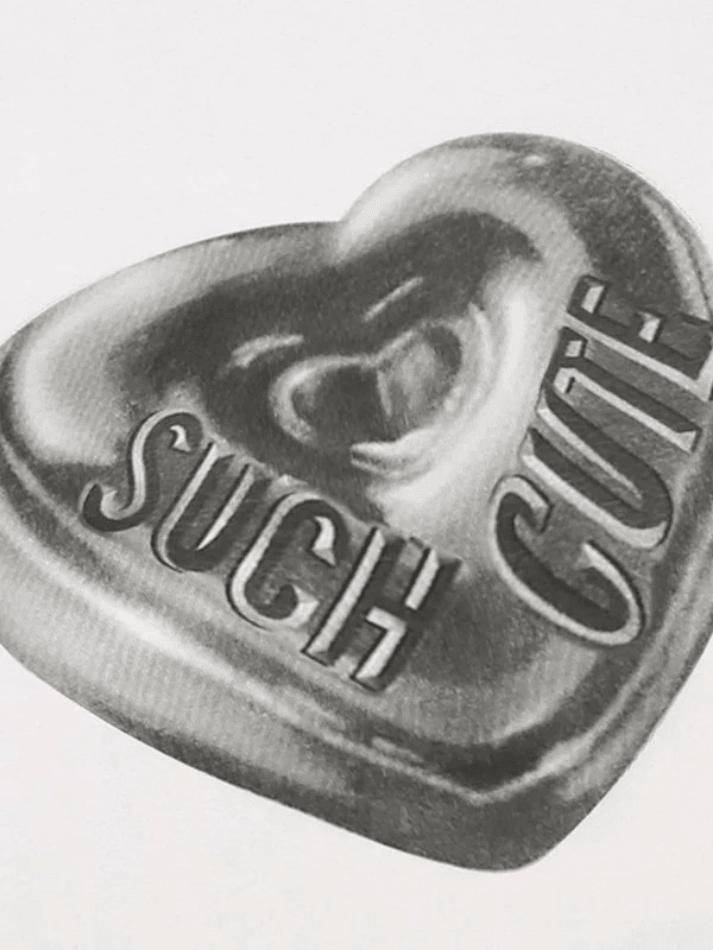 Vintage Heart Print Short Sleeves Tee - AnotherChill