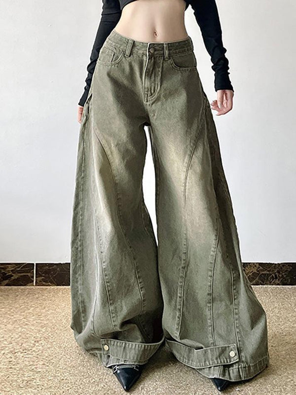 Vintage High Waisted Wide Leg Flared Jeans - AnotherChill