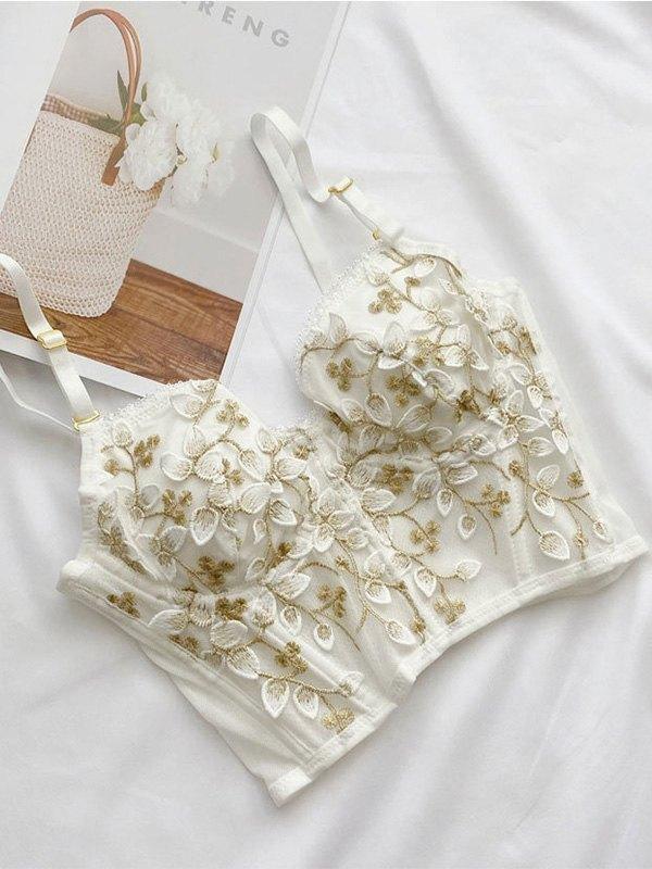 2023 Vintage Lace Embroidery Bustier White S in Tops&Tees Online Store ...