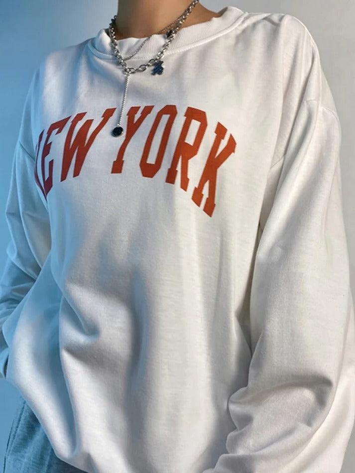 Vintage Letter Print Sweatshirt - AnotherChill