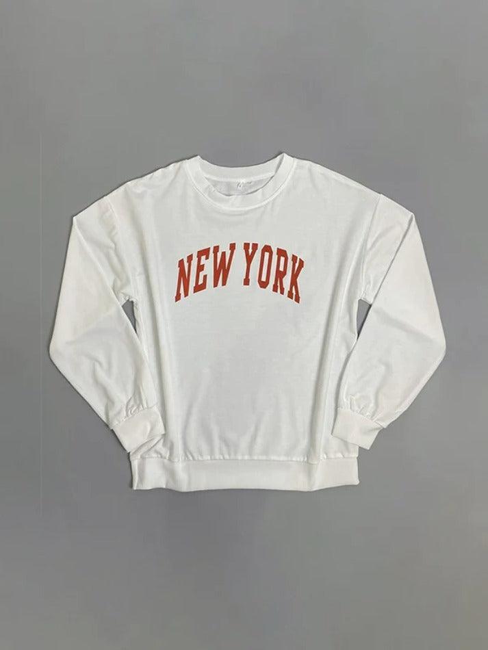 Vintage Letter Print Sweatshirt - AnotherChill