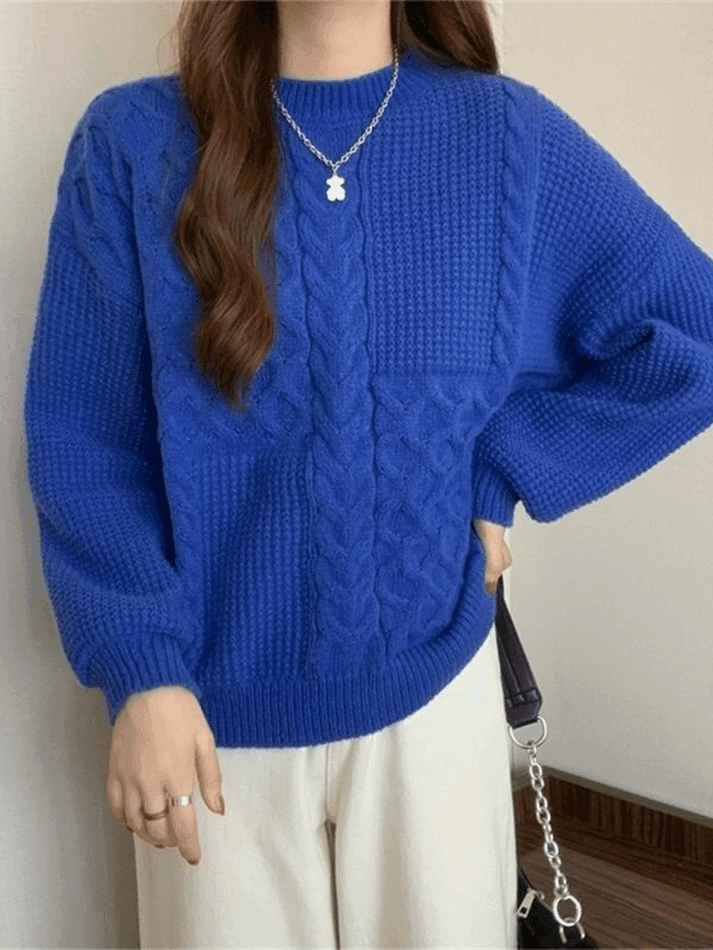 Vintage Long Sleeve Cable Knit Sweater - AnotherChill