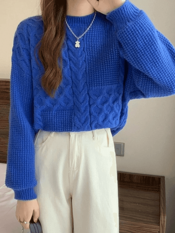 Vintage Long Sleeve Cable Knit Sweater - AnotherChill