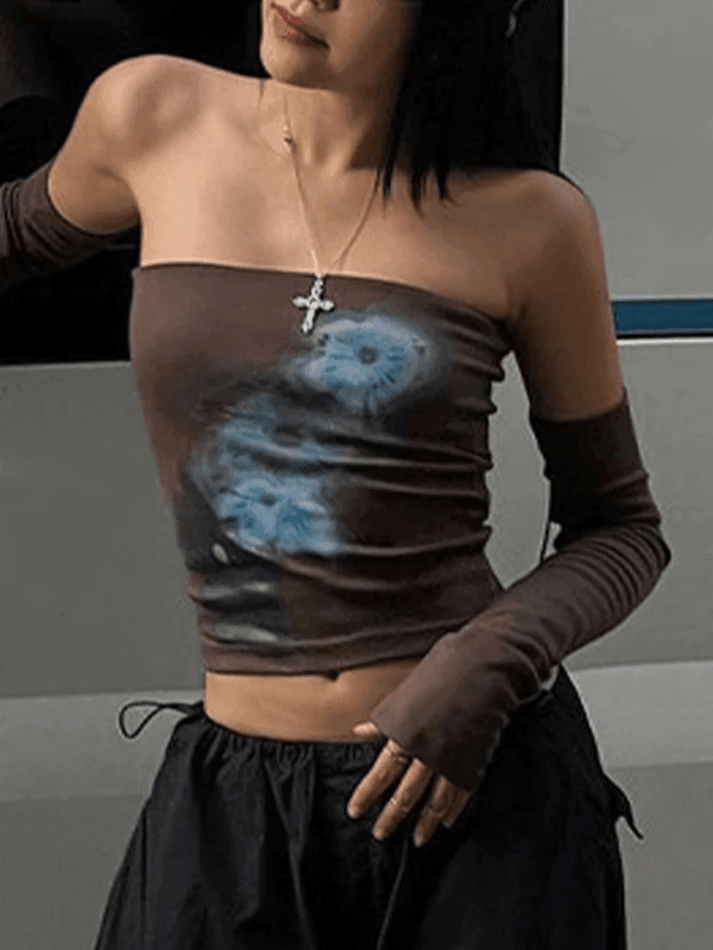Vintage Off Shoulder Long Sleeve Tee - AnotherChill