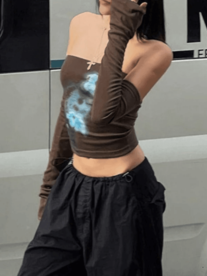 Vintage Off Shoulder Long Sleeve Tee - AnotherChill