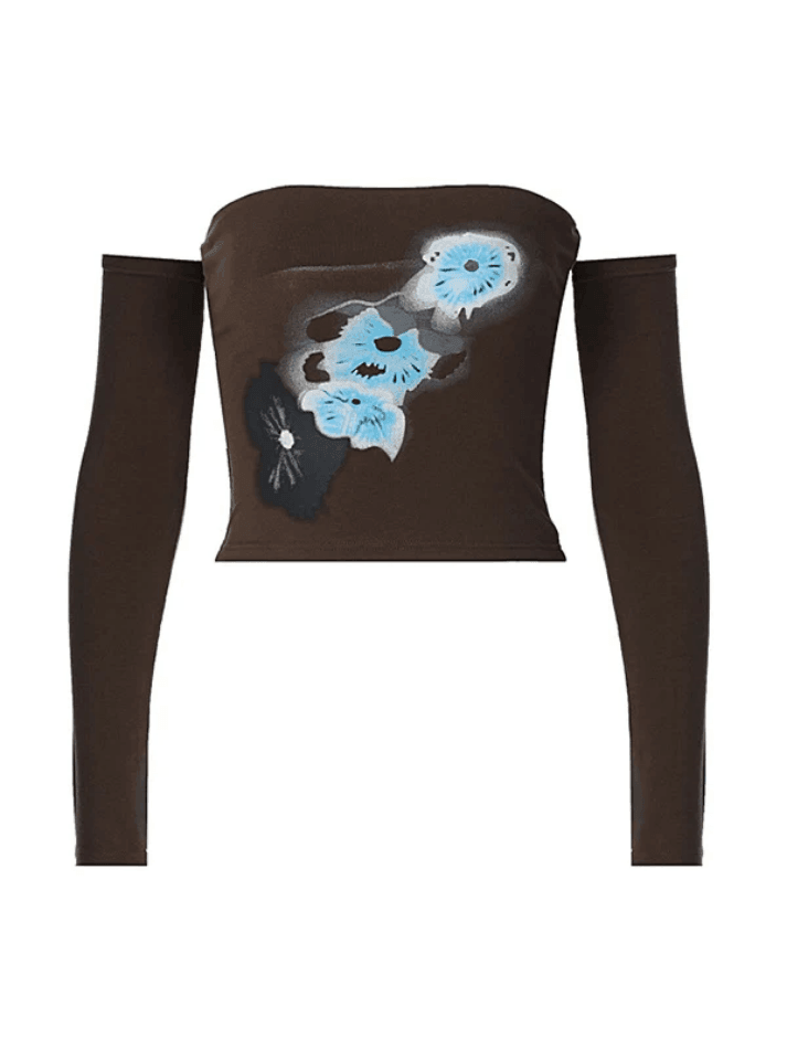 Vintage Off Shoulder Long Sleeve Tee - AnotherChill